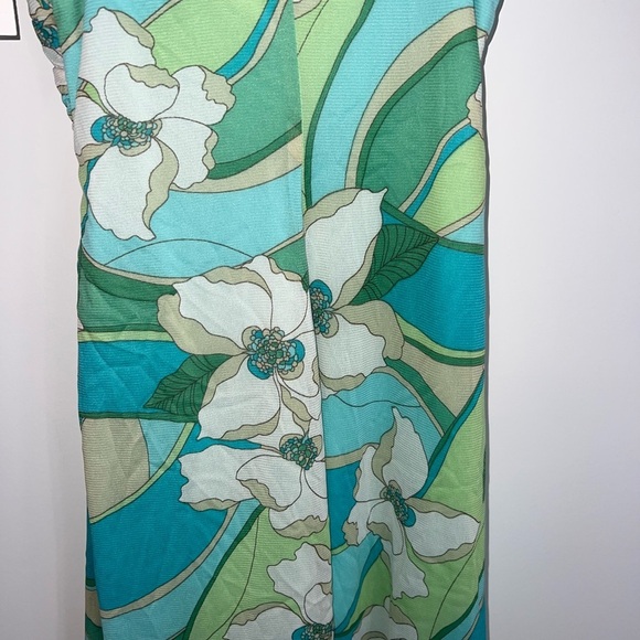 Vintage Y2K green floral midi dress medium - Picture 9 of 11